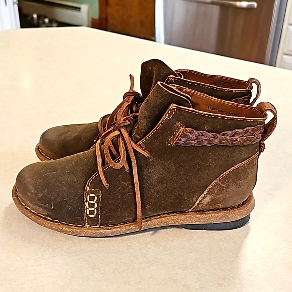 Born Olive Brown Ankle Booties
